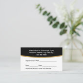 Classy Massage Therapist Spa Appointment Cards Terminkarte (Stehend Vorderseite)