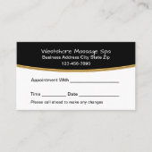 Classy Massage Therapist Spa Appointment Cards Terminkarte (Vorderseite)