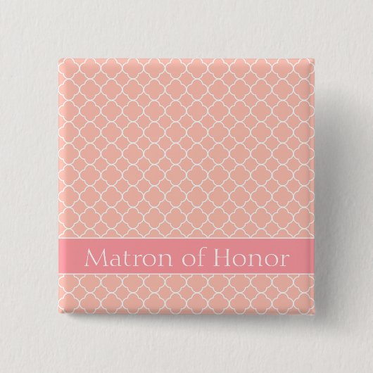 Classy Matron of Honor Pink and White Button (Vorderseite)