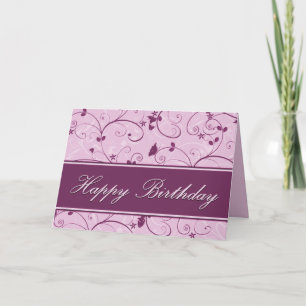 Classy Mauve Natural Swirl Birthday Karte