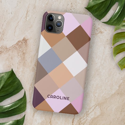 Classy Mauve Pink Peach Orange Violet Pink Mosaik iPhone Hülle