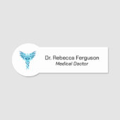 Classy Medical Blue Caduceus Namensschild (Vorderseite)
