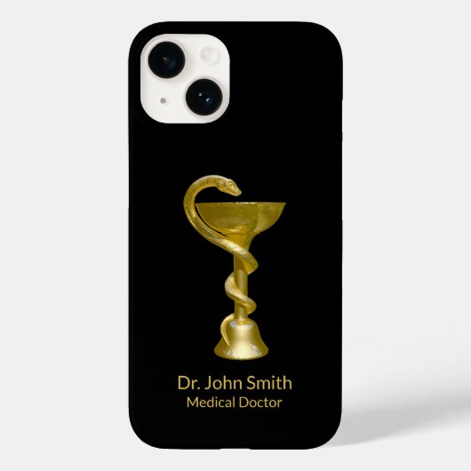 Classy Medical Bowl Hygieia Gold Schlange Caduceus Case-Mate iPhone Hülle (Rückseite)