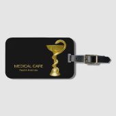 Classy Medical Schlange Bowl Hygieia Gold Caduceus Gepäckanhänger (Vorderseite (Horizontal))