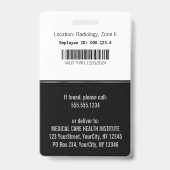 Classy Medical Silver Caduceus auf Black Foto ID Ausweis (Rückseite)