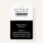 Classy Medical Silver Caduceus auf Black Foto ID Ausweis (Rückseite)