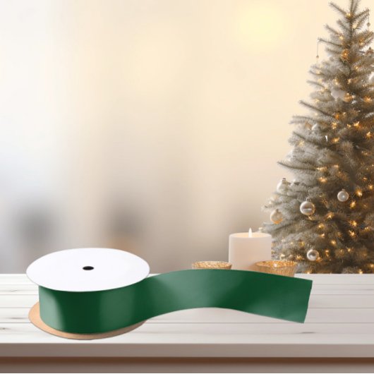 Classy Medium Dark Christmas Green - Satin Ribbon Satinband