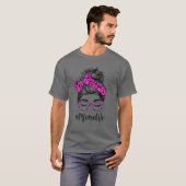 Classy Meme Life Messy Bun Pink Leopard Print Moth T-Shirt (Vorne ganz)