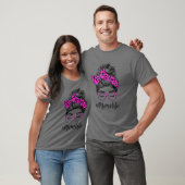 Classy Meme Life Messy Bun Pink Leopard Print Moth T-Shirt (Unisex)