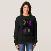 Classy Meme life Messy Bun Rainbow Leopard Mother' Sweatshirt (Vorne ganz)