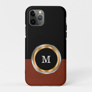 Classy Mens Monogram Leather Art Case-Mate iPhone Hülle