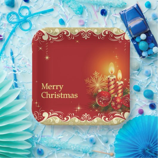 Classy Merry Christmas Paper Plate Pappteller (Party)