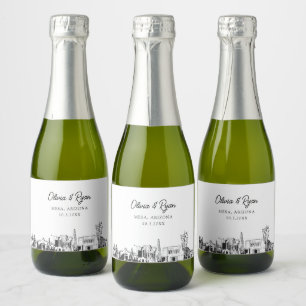 Classy Mesa Arizona Gastgeschenk Hochzeit Custom M Schaumweinetikett