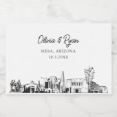 Classy Mesa Arizona Gastgeschenk Hochzeit Custom M Schaumweinetikett (Einzelnes Label)