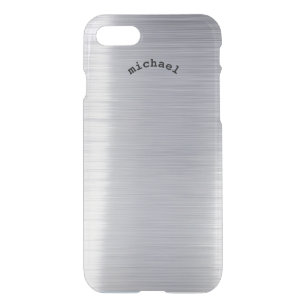 Classy Metallic Silver Personalisiert iPhone SE/8/7 Hülle