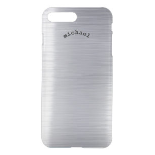 Classy Metallic Silver Personalisiert iPhone 8 Plus/7 Plus Hülle