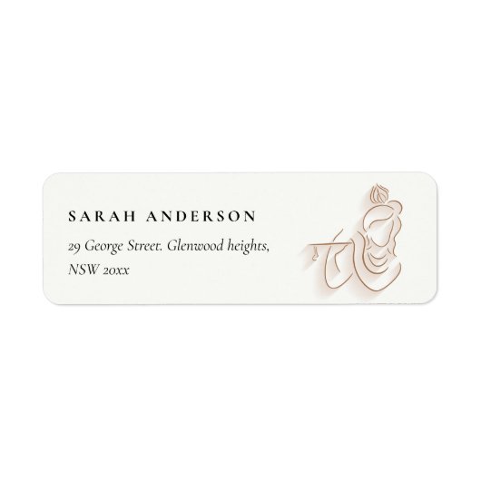 Classy Minimal Gold Krishna Indian Address (Vorne)