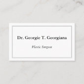 Classy & Minimal Plastic Surgeon Business Card Visitenkarte (Vorderseite)