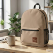 Classy Minimalist Sand Custom Backpack - Simple  Bedruckter Rucksack