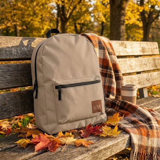 Classy Minimalist Sand Custom Backpack - Simple  Bedruckter Rucksack