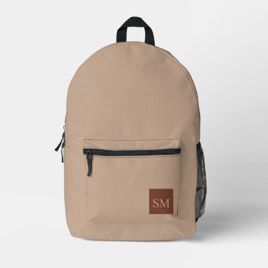 Classy Minimalist Sand Custom Backpack - Simple  Bedruckter Rucksack (Vorderseite)