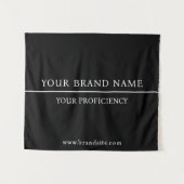 Classy Minimalist White Text Black Wall Design Wandteppich (Vorderseite (Horizontal))