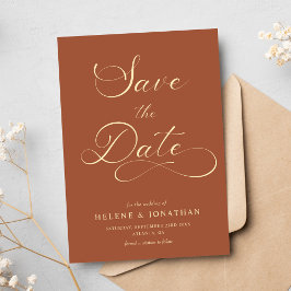 Classy Minimalistisch Terracotta auf dem Monte Tam Save The Date