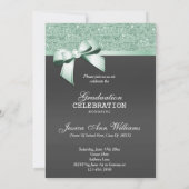 Classy Mint Green & Black Graduation Party Einladung (Rückseite)