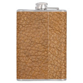 Classy Mit Monogramm Initial Brown Imitats Leather Flachmann (Rückseite)