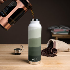 Classy Mit Monogramm Watercolor Jungle Green Ombre Trinkflasche