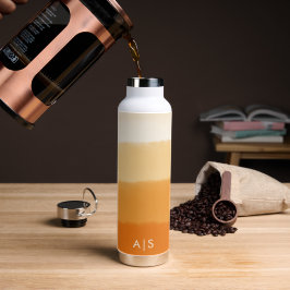 Classy Mit Monogramm Watercolor Pumpkin Orange Omb Trinkflasche