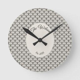 Classy Mitte Jahrhundert Vintag Art Deco Rund um d Runde Wanduhr