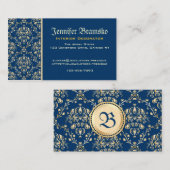 Classy Mittelalterliches Monogramm Gold Midnight B Visitenkarte (Vorne/Hinten)