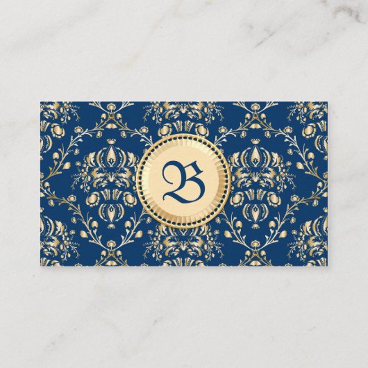 Classy Mittelalterliches Monogramm Gold Midnight B Visitenkarte (Rückseite)