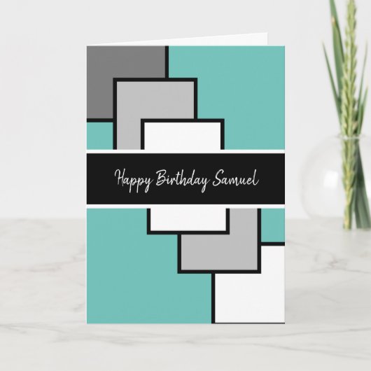 Classy Modern Abstrakt Birthday Karte (Vorderseite)