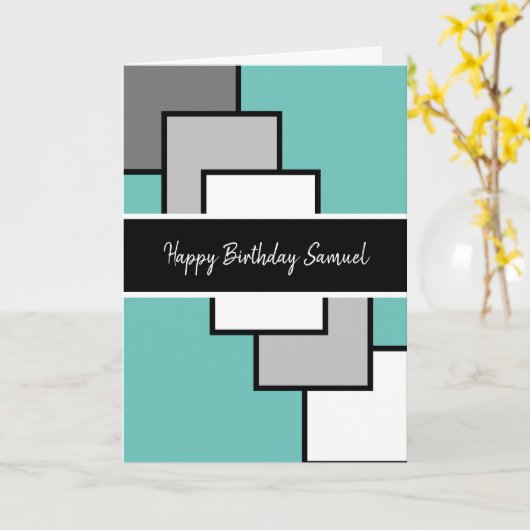 Classy Modern Abstrakt Birthday Karte (Gelbe Blume)