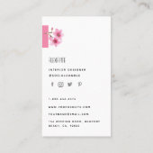 Classy Modern Beruflich Cherry Blossom Foto Visitenkarte (Rückseite)