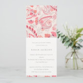 Classy Modern Blush Paisley Typografie Baby Shower Einladung (Stehend Vorderseite)