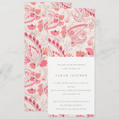 Classy Modern Blush Paisley Typografie Baby Shower Einladung (Vorne/Hinten)