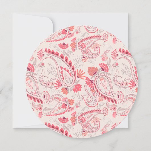 Classy Modern Blush Paisley Typografie Baby Shower Einladung (Rückseite)