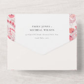 Classy Modern Blush Paisley Typografy Wedding All In One Einladung (Rückseite)
