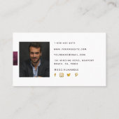 Classy Modern Burgundy Gold Berufliches Foto Visitenkarte (Rückseite)