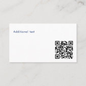 Classy Modern Custom Photo QR Code Blue Gradient Visitenkarte (Rückseite)