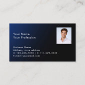 Classy Modern Custom Photo QR Code Blue Gradient Visitenkarte (Vorderseite)