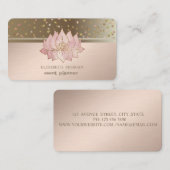 Classy Modern Dots Confetti Lotus Visitenkarte (Vorne/Hinten)