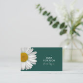 Classy Modern Elegant Daisy Flower on Teal Visitenkarte (Stehend Vorderseite)