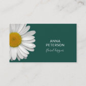 Classy Modern Elegant Daisy Flower on Teal Visitenkarte (Vorderseite)