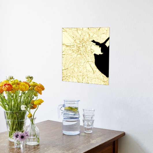 Classy Modern Elegant Gift Map Dublin, Irland Foliendrucke (Ablage(Küche))