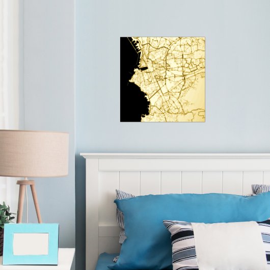 Classy Modern Elegant Gift Map Marseille Frankreic Foliendrucke (In Situ (Schlafzimmer))