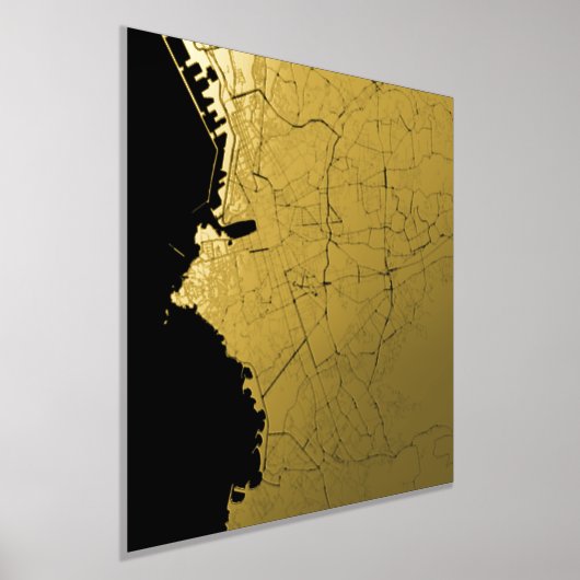 Classy Modern Elegant Gift Map Marseille Frankreic Foliendrucke (Ablage )
